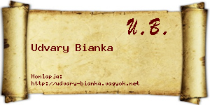 Udvary Bianka névjegykártya